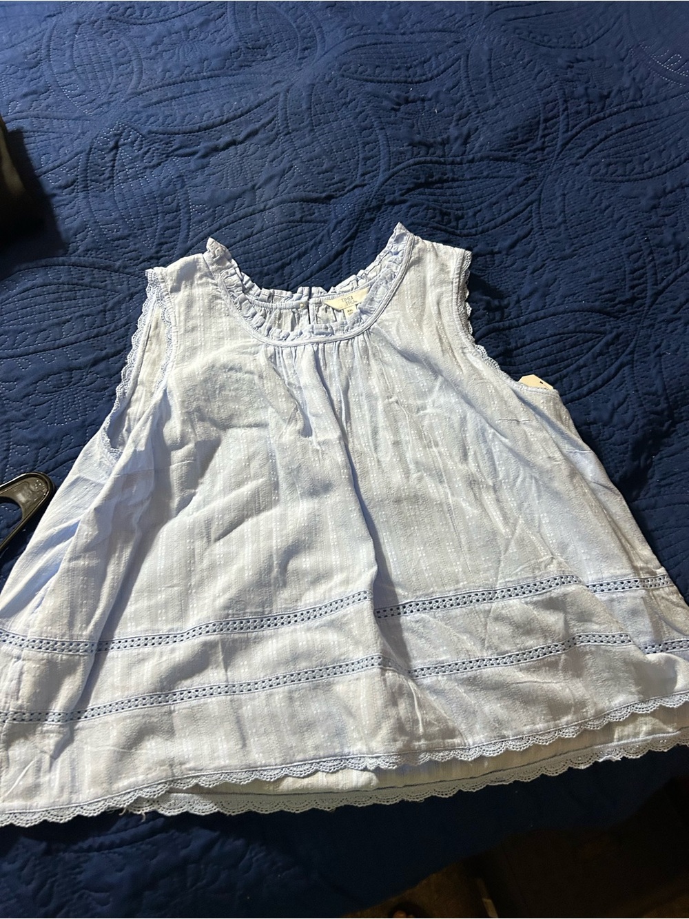 Light Blue women’s Sleeveless Cotton Top - Brand: